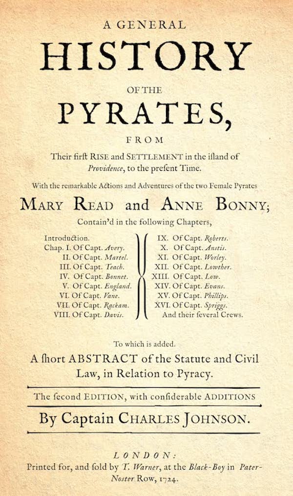 A General History of the Pyrates 2nd Edition (1724)