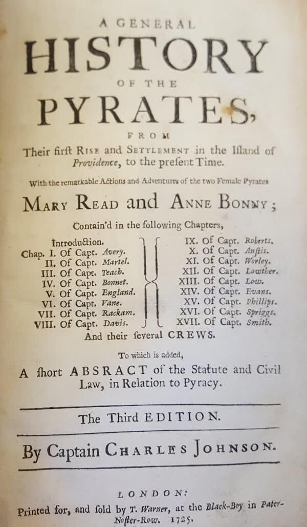 A General History of the Pyrates 3rd Edition (1725)