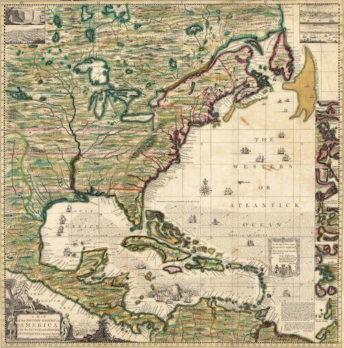 America Septentrionalis - Henry Popple (1733)